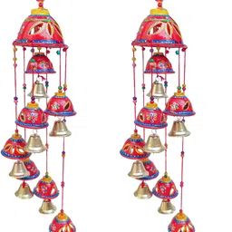 fashion art Wind Chime with Bell for Door Hanging Toran Balcony Gift Items Office for Home/ Office/Balcony/Living Room (PC of 2) Paper Windchime image 1