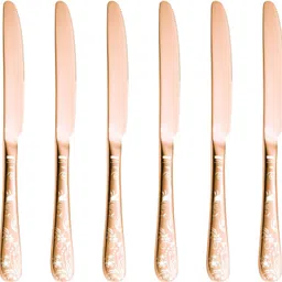 oicia Rose-Gold Butter Spreader Knife, Dinner Knife, 9-In Table Knives, Food Knives Stainless Steel Steak Knife Set-picture-31