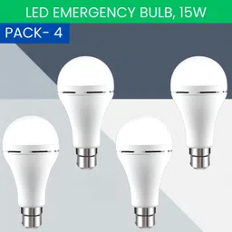 guggu 15W Rechargeable Inverter LED Bulb with Upto 4H.Power Cut Lighting Pack of_4D320 4 hrs Bulb Emergency Light-picture-20