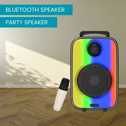 GUGGU Raibow (BLUETOOTH TROLLEY SPEAKER) Dynamic Thunder Sound With Karaoke MicO383 35 W Bluetooth Party Speaker-image-93