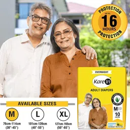 karein Overnight Adult Diapers, Medium, Waist Size 76-114 Cm (30"- 45"), Tape Style, High Absorbency, Odour Free, With Aloe Vera Lotion, Anti-Bacterial, ADL, Leak Proof, Pack of 1, 10 Count Adult Diapers - M image 4