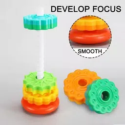 helistr Spinning Stacking Toy,Rainbow Spin Tower, Educational Toddler Learning Toy image 4