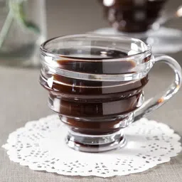 ekdhra Pack of 2 Glass Honey, Tea and Coffee Glass Cups, Cups for Coffee with ice Cream, Large Capacity Clear Cups-picture-19