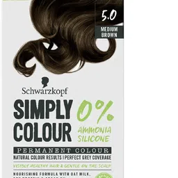 schwarzkopf Simply Colour Permanent Hair Colour For 100% Grey Coverage - 5.00 Medium Brown , 5.00 Truffle Brown image 1
