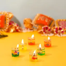 buc Glass Jelly Gel Candles For Diwali Fragrance Candle Pack 24 Eco Friendly Candle Candle image 2