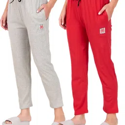 tsporrt Pack of 2 Women Self Design Multicolor Track Pants-picture-43