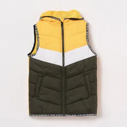 Fame Forever by Lifestyle Boys Olive Green Colourblocked Lightweight Longline Padded Jacket-picture-38
