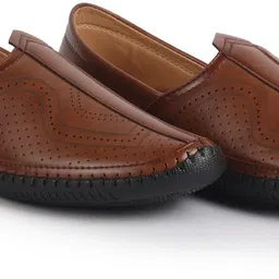 fausto Perforated Ethnic Round Toe Jutti for Wedding|Flexible Rubber Sole|Pathani Kurta Mojaris For Men image 1