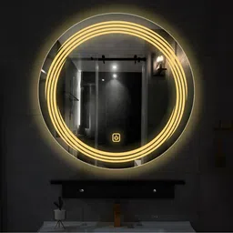 lge Modern Designer LED Rounded Shape Bathroom Wall Mirror 22×22 inch Bathroom Mirror-picture-25