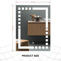 flipkart perfect homes Rectengale 18x24 Inch Wall-Mounted LED Mirror with Smart Sensor Bathroom Mirror image 2