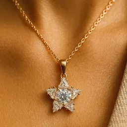 zivora GOLD PLATED PENDENT WITH AMERICAN DIAMOND STONE Gold-plated Cubic Zirconia Alloy Pendant image 2