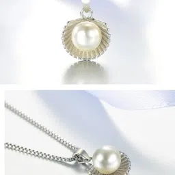 silver shoppee Sterling Silver Pearl Sterling Silver Pendant image 2