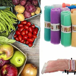 micashu (Pack of 12) Multi-Purpose Vegetables Fruits Mesh Fridge Storage Washable Zip Bags. Pack of 12 Grocery Bags image 2