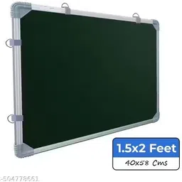 preha the smart choice Non Magnetic Melamine 1.5x2 Feet Green Chalk Board and White Marker Board for Office Whiteboards-picture-18