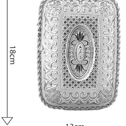 sai praseeda Non Metallic Silver Finish Serving Box/Trays (18 x 13 x 6 cm)-Pack of 6 Tray Serving Set image 2