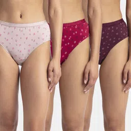 jockey Pack of 3 1523 High Coverage Super Combed Cotton with StayFresh Treatment Women Hipster Pink Panty image 1