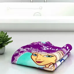 athom living Disney Sisterly Love Frozen Purple 350 GSM Cotton Kids Towels image 2
