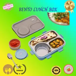 moira international Lunch Box for Kids Compartment Insulated Stainless Steel Tiffin Box for KID_L80 3 Containers Lunch Box image 1