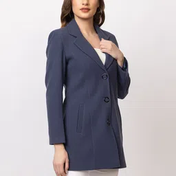 twenty me Acrylic Blend Self Design Coat For Women image 3