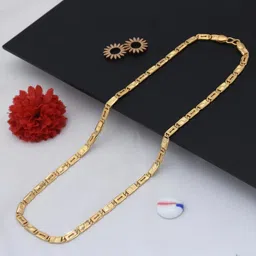ofbosmi 1 gram High Quality Indian Polished “20” Inches Gold Chain for Men and boy Gold-plated Plated Alloy Chain image 4
