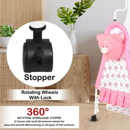 evohome Cradle for kids cradle for baby boy and girl Cradle With Swing & Mosquito Net image 3