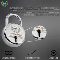 harrison J-SUPREME-0672 Double Locking 65mm BCP Padlock with 7 Lever, Padlock image 4