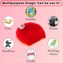 omsurajiya enterprises Mustard Seeds Baby Pillow Pack of 1 Solid Velvet Mustard Seeds Toons & Characters image 3