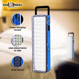 daily needs shop Solar Rechargeable 42 SMD Extra Bright LED With AC / DC / Solar Charging 7 hrs Lantern Emergency Light image 2