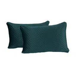 mfd home furnishing Navy Blue Satin Solid 18x12 inches Cushion Covers (Pack of 2) image 3