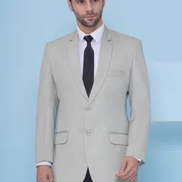 favoroski Men Solid Single Breasted Formal Blazer-picture-18