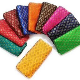 Unstitched Art Silk Blouse Material Embroidered-image-4