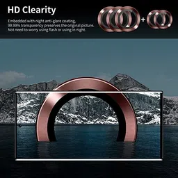RADHYA Camera Lens Protector for Samsung Galaxy S22 Ultra, 9H Tempered Glass Metal Individual Ring Cover, Easy Installation, HD Clear, Set of 5 image 3
