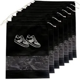 vaidraj Travel Shoe Pouch for Travelling Pack of 6 Shoe Cover for Travel 14_06 Polyester, Plastic BLACK Boots Shoe Cover, High Ankle Shoe Cover, High Heeled Shoe Cover, Toes Shoe Cover-picture-27