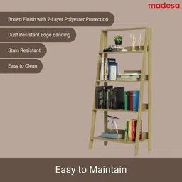 madesa Ladder Shelf Engineered Wood Open Book Shelf image 5