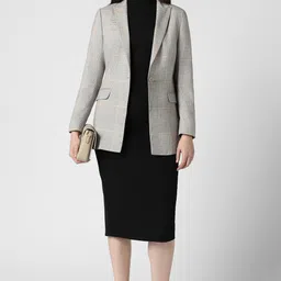 van heusen Women Checkered Single Breasted Formal Blazer image 5