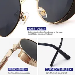 supreno UV Protection Round Sunglasses (44) image 4