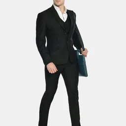 trulyfeb Men Solid Single Breasted Formal Blazer image 5