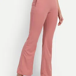 next one Women Flared Pink Polyester Trousers image 2