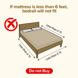 luvlap Bed Rail Guard for Baby/Kids Safety (180x72cm), Portable & Foldable Bed Rail image 4