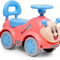 bebbix Neon Push Car with Music, for kids 1 to 3 years upto 25 Kgs Under Big Wheels Car Non Battery Operated Ride On image 1