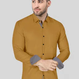 vtexx Men Regular Fit Solid Spread Collar Formal Shirt image 3