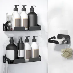 Shelf for Bathroom/ 10x4 Inch Kitchen Shelf/Soap Dish/Stand for Washbasin Stainless Steel Wall Shelf-image-46