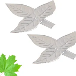 dhruvs collection 925 Silver Pair Bel Patra for Shiv Ji Pooja, Mandir Decor&Gifting (2g, Pack of2) Decorative Showpiece - 4 cm image 2