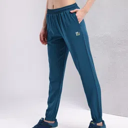 hrx by hrithik roshan Women Solid Blue Track Pants image 2