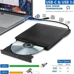 VOOCME DVD Drive USB 3.0 Type-C CD Burner Portable CD +/-RW Drive DVD Player for ROM External DVD Writer image 4