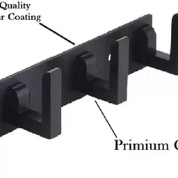 techbathe HOLDER HANGAR BAR FOR BATHROOM AND KITCHEN glossy black Towel Holder image 2