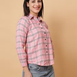 rosemelon Women Regular Fit Checkered Casual Shirt image 3