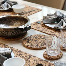 stacpro Natural Chocochip Heat Resistant Round Cork Matte Trivet image 4