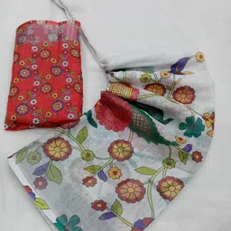 device of nt Printed, Woven Kanjivaram Pure Cotton, Cotton Linen Saree image 3