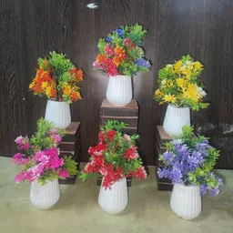 jaymaa collection Artificial Flower Green With Pot For Home ,Office And Garden Decor Multicolor Wild Flower Artificial Flower with Pot image 2